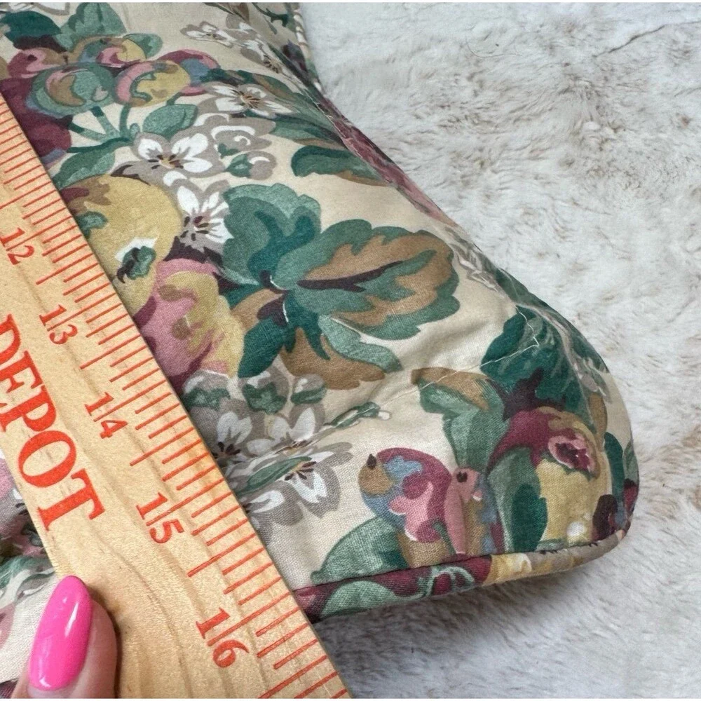 Vintage Laura Ashley Cottage Rubens Fruits Padded Decorative Throw Pillow